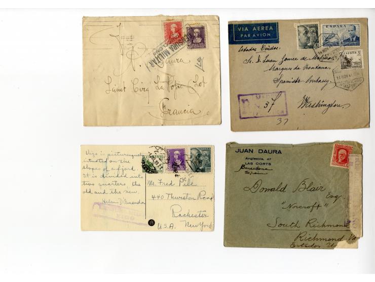 1936/45, über 100 Briefe und Karten mit Zensuren, dabei viel Auslandspost inkl. Luftpost, verschiedene Zensuren, interessante