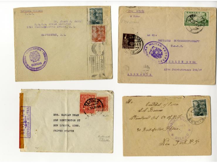 1936/45, über 100 Briefe und Karten mit Zensuren, dabei viel Auslandspost inkl. Luftpost, verschiedene Zensuren, interessante