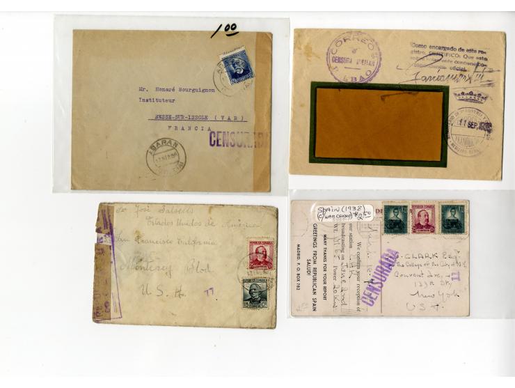 1936/45, über 100 Briefe und Karten mit Zensuren, dabei viel Auslandspost inkl. Luftpost, verschiedene Zensuren, interessante