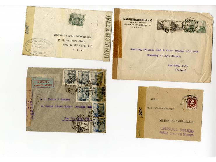 1936/45, über 100 Briefe und Karten mit Zensuren, dabei viel Auslandspost inkl. Luftpost, verschiedene Zensuren, interessante