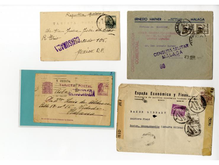 1936/45, über 100 Briefe und Karten mit Zensuren, dabei viel Auslandspost inkl. Luftpost, verschiedene Zensuren, interessante