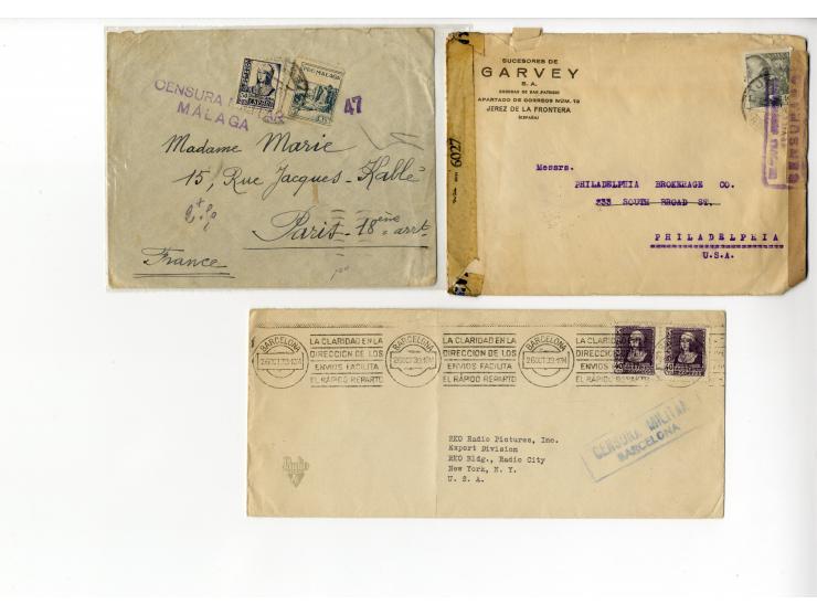 1936/45, über 100 Briefe und Karten mit Zensuren, dabei viel Auslandspost inkl. Luftpost, verschiedene Zensuren, interessante