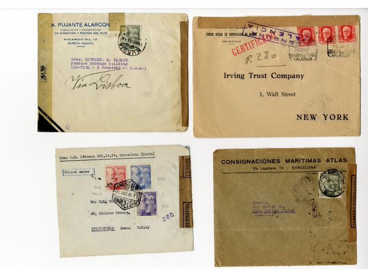 1936/45, über 100 Briefe und Karten mit Zensuren, dabei viel Auslandspost inkl. Luftpost, verschiedene Zensuren, interessante