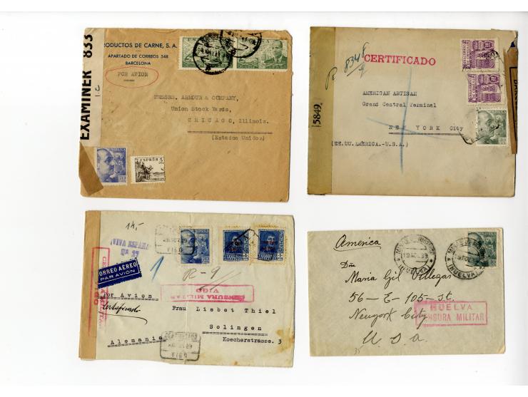 1936/45, über 100 Briefe und Karten mit Zensuren, dabei viel Auslandspost inkl. Luftpost, verschiedene Zensuren, interessante