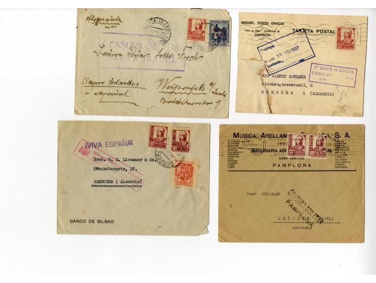 1936/45, über 100 Briefe und Karten mit Zensuren, dabei viel Auslandspost inkl. Luftpost, verschiedene Zensuren, interessante