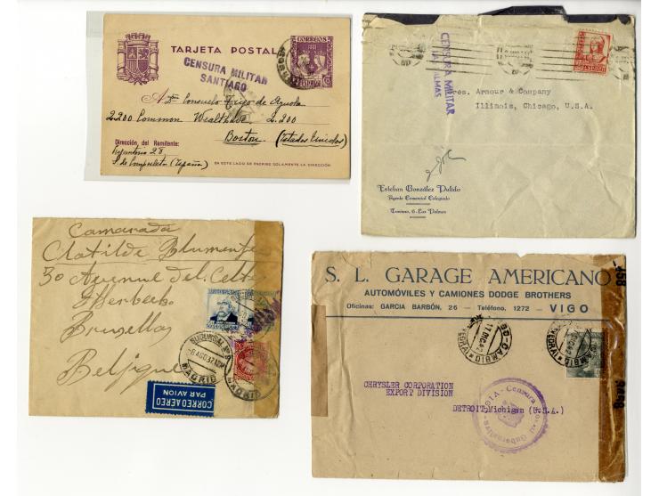 1936/45, über 100 Briefe und Karten mit Zensuren, dabei viel Auslandspost inkl. Luftpost, verschiedene Zensuren, interessante