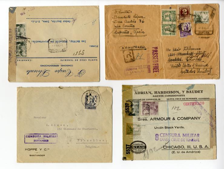 1936/45, über 100 Briefe und Karten mit Zensuren, dabei viel Auslandspost inkl. Luftpost, verschiedene Zensuren, interessante