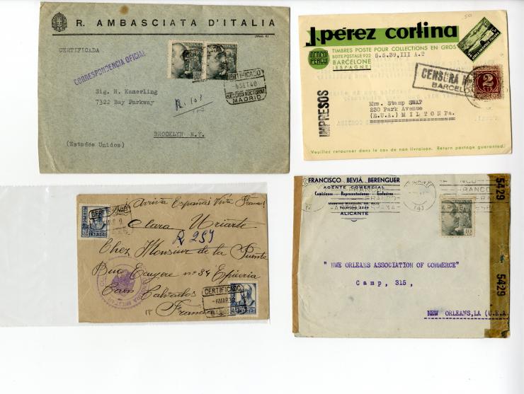 1936/45, über 100 Briefe und Karten mit Zensuren, dabei viel Auslandspost inkl. Luftpost, verschiedene Zensuren, interessante