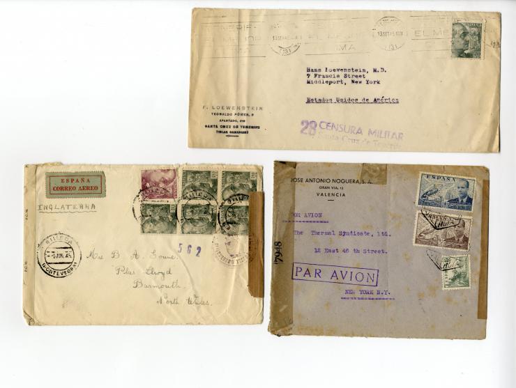 1936/45, über 100 Briefe und Karten mit Zensuren, dabei viel Auslandspost inkl. Luftpost, verschiedene Zensuren, interessante