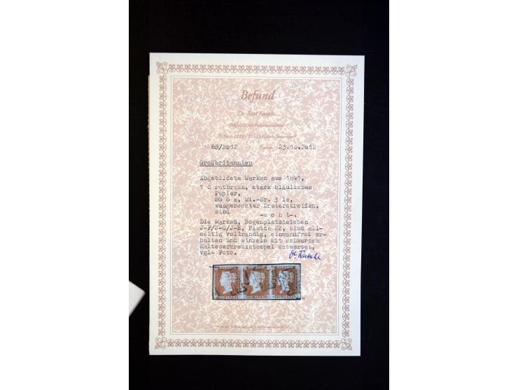 1841/51, Victoria 1 P. geschnitten, spezialisierte 2bändige, fast ausschließlich gestempelte Sammlung (ein ungebrauchter 6er-