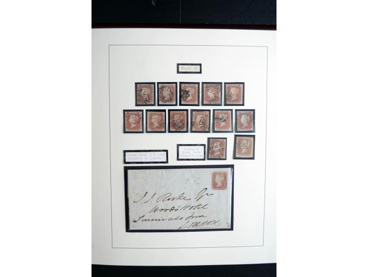 1841/51, Victoria 1 P. geschnitten, spezialisierte 2bändige, fast ausschließlich gestempelte Sammlung (ein ungebrauchter 6er-