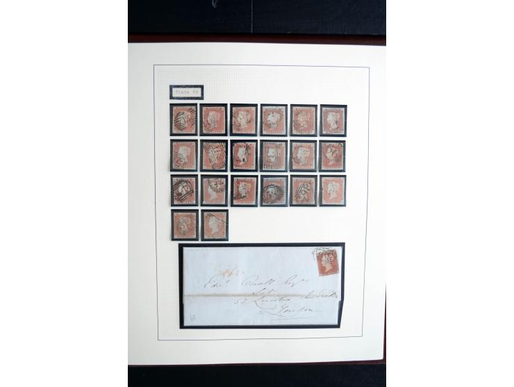 1841/51, Victoria 1 P. geschnitten, spezialisierte 2bändige, fast ausschließlich gestempelte Sammlung (ein ungebrauchter 6er-