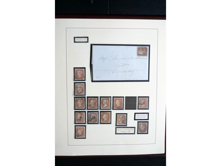 1841/51, Victoria 1 P. geschnitten, spezialisierte 2bändige, fast ausschließlich gestempelte Sammlung (ein ungebrauchter 6er-