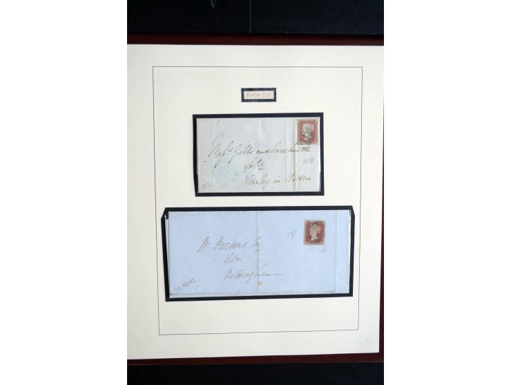 1841/51, Victoria 1 P. geschnitten, spezialisierte 2bändige, fast ausschließlich gestempelte Sammlung (ein ungebrauchter 6er-