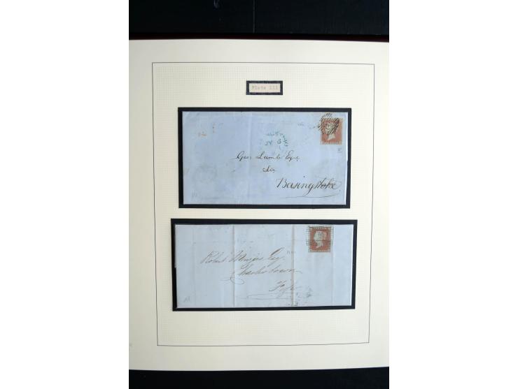 1841/51, Victoria 1 P. geschnitten, spezialisierte 2bändige, fast ausschließlich gestempelte Sammlung (ein ungebrauchter 6er-