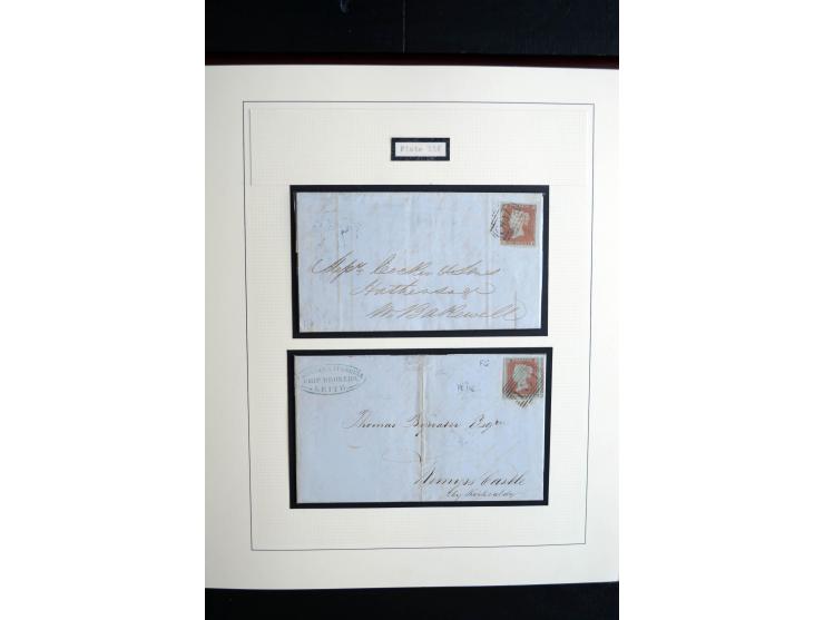 1841/51, Victoria 1 P. geschnitten, spezialisierte 2bändige, fast ausschließlich gestempelte Sammlung (ein ungebrauchter 6er-