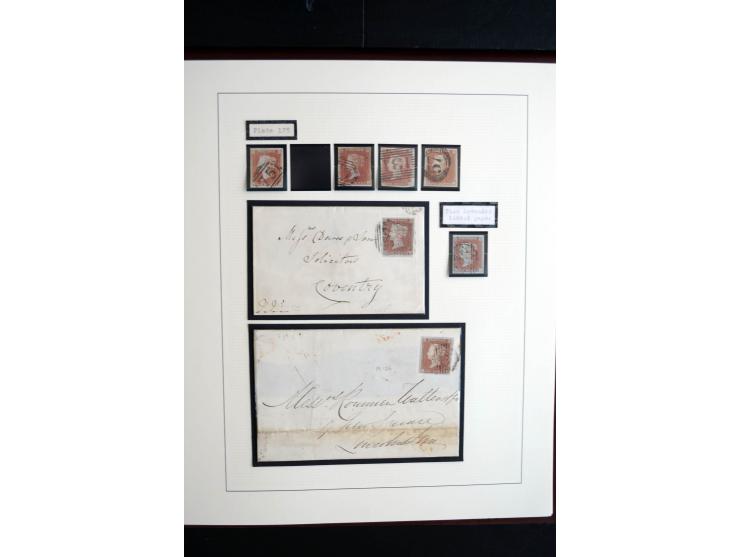 1841/51, Victoria 1 P. geschnitten, spezialisierte 2bändige, fast ausschließlich gestempelte Sammlung (ein ungebrauchter 6er-