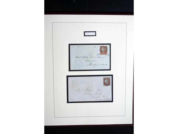1841/51, Victoria 1 P. geschnitten, spezialisierte 2bändige, fast ausschließlich gestempelte Sammlung (ein ungebrauchter 6er-