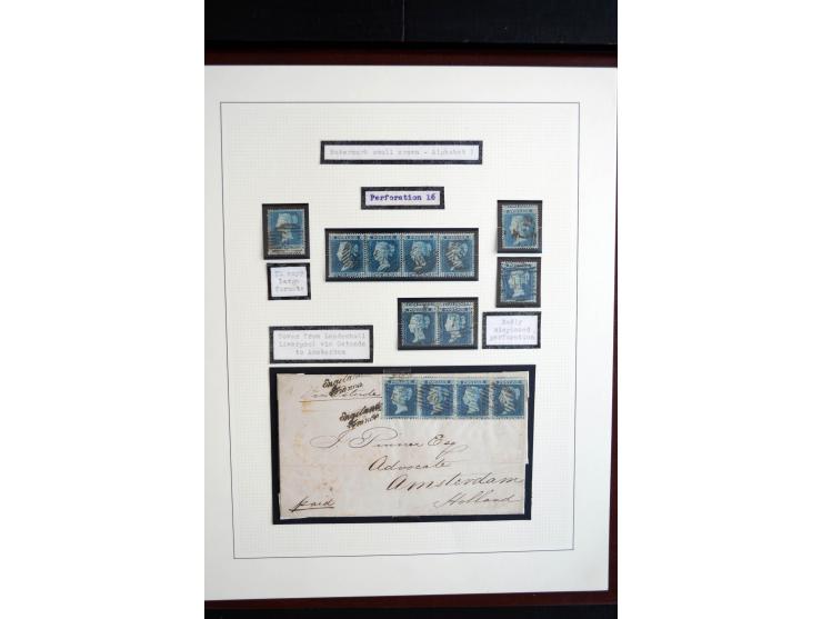 1854/70, Victoria ' line engraved ', sehr spezialisierte Sammlung, nach Platten gesammelt, mit vielen Einheiten und Briefen, 
