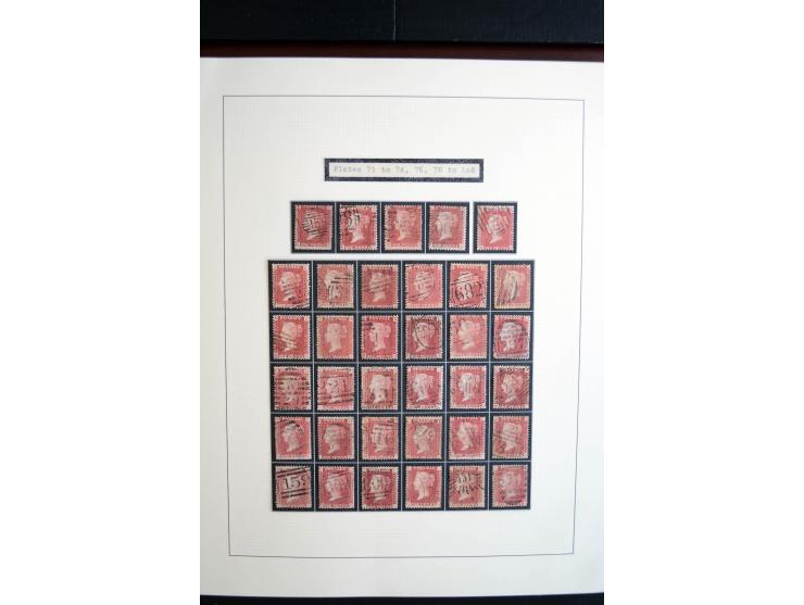 1854/70, Victoria ' line engraved ', sehr spezialisierte Sammlung, nach Platten gesammelt, mit vielen Einheiten und Briefen, 