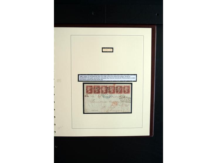 1854/70, Victoria ' line engraved ', sehr spezialisierte Sammlung, nach Platten gesammelt, mit vielen Einheiten und Briefen, 
