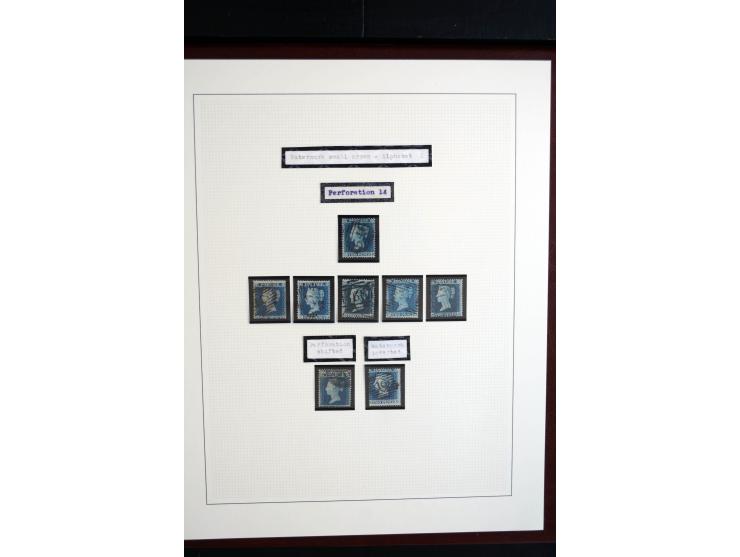 1854/70, Victoria ' line engraved ', sehr spezialisierte Sammlung, nach Platten gesammelt, mit vielen Einheiten und Briefen, 