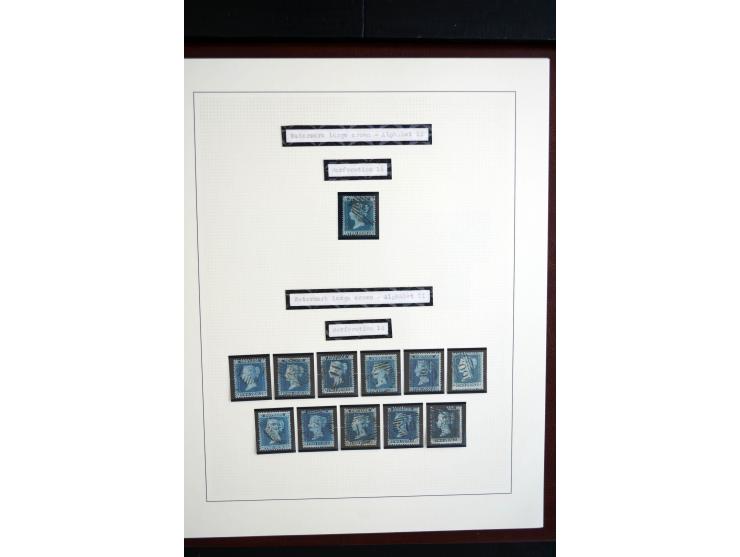 1854/70, Victoria ' line engraved ', sehr spezialisierte Sammlung, nach Platten gesammelt, mit vielen Einheiten und Briefen, 