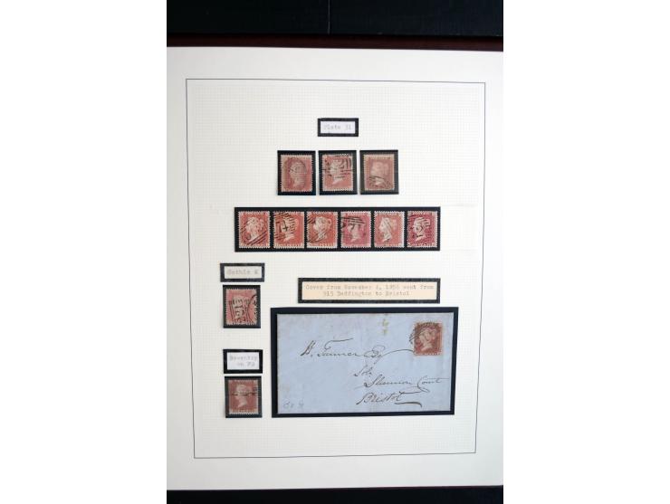 1854/70, Victoria ' line engraved ', sehr spezialisierte Sammlung, nach Platten gesammelt, mit vielen Einheiten und Briefen, 