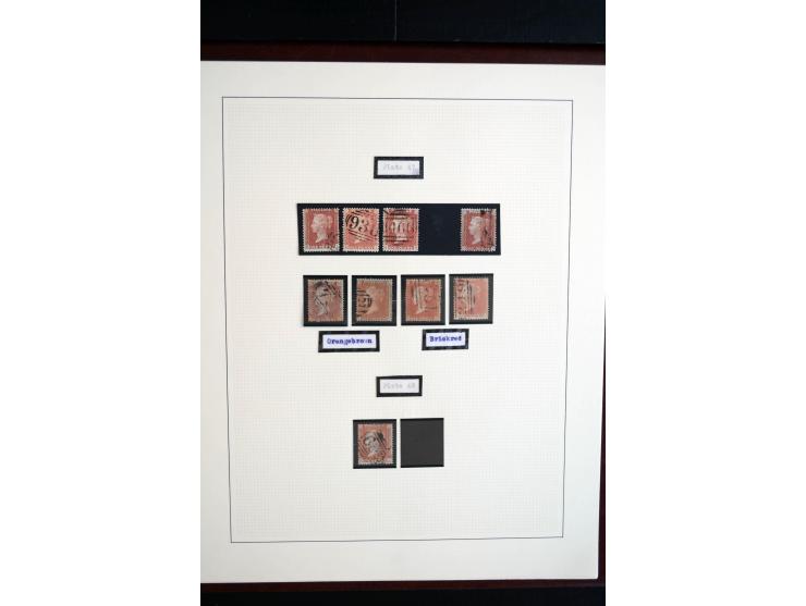 1854/70, Victoria ' line engraved ', sehr spezialisierte Sammlung, nach Platten gesammelt, mit vielen Einheiten und Briefen, 