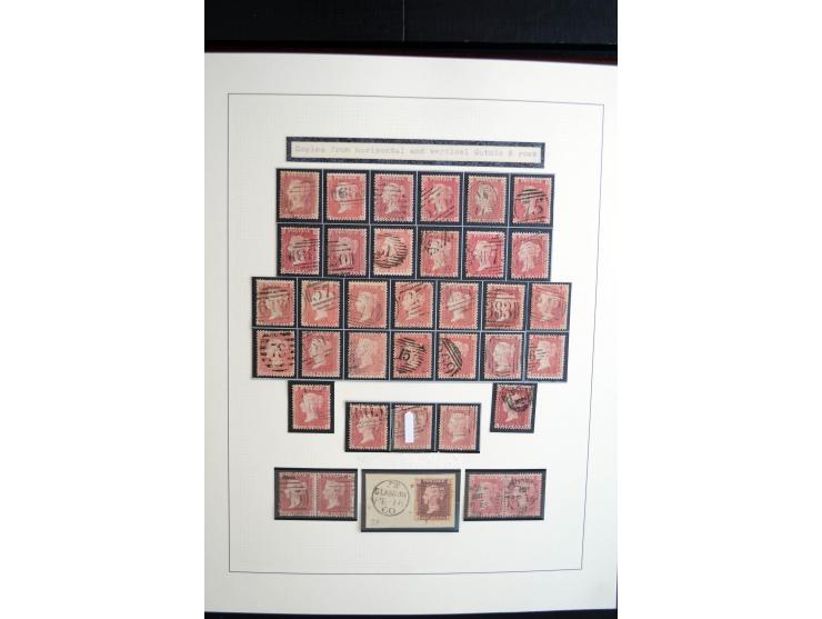 1854/70, Victoria ' line engraved ', sehr spezialisierte Sammlung, nach Platten gesammelt, mit vielen Einheiten und Briefen, 