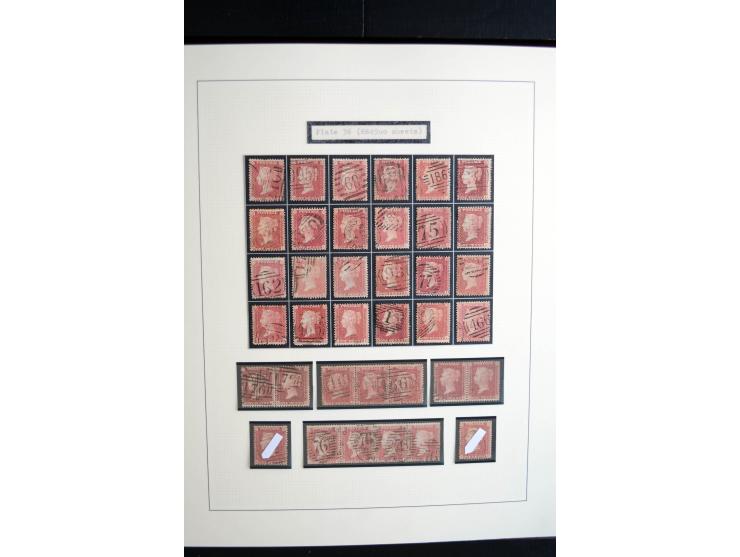 1854/70, Victoria ' line engraved ', sehr spezialisierte Sammlung, nach Platten gesammelt, mit vielen Einheiten und Briefen, 