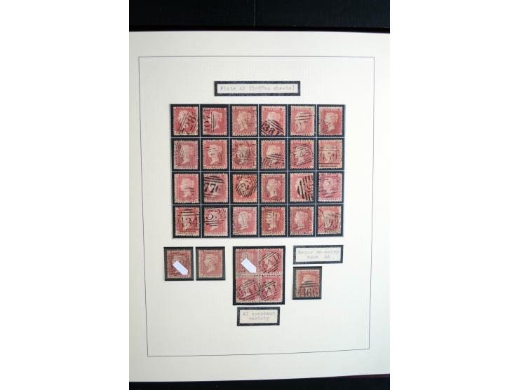 1854/70, Victoria ' line engraved ', sehr spezialisierte Sammlung, nach Platten gesammelt, mit vielen Einheiten und Briefen, 