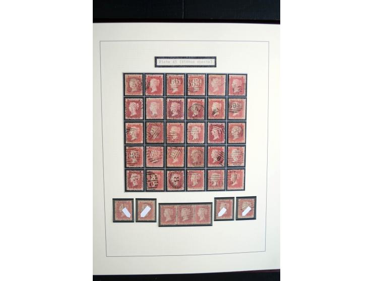 1854/70, Victoria ' line engraved ', sehr spezialisierte Sammlung, nach Platten gesammelt, mit vielen Einheiten und Briefen, 