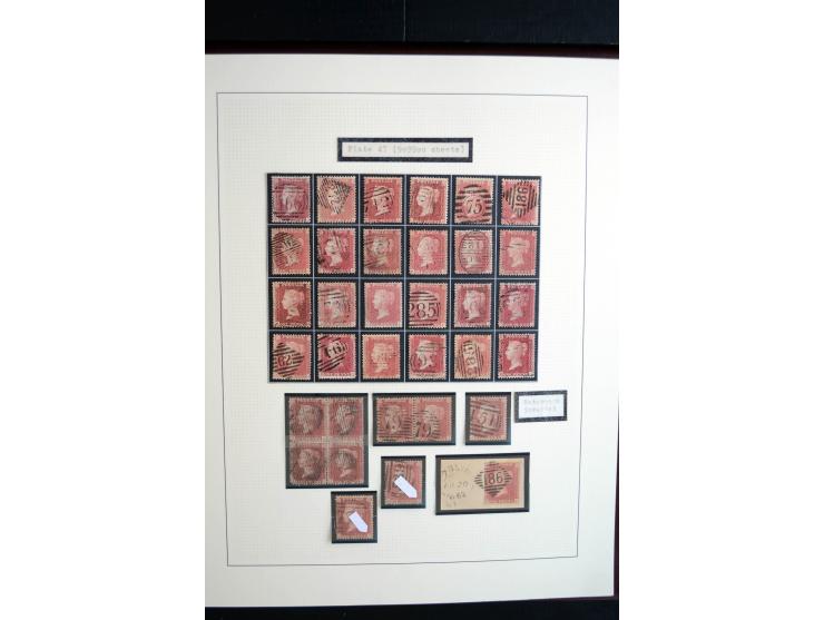 1854/70, Victoria ' line engraved ', sehr spezialisierte Sammlung, nach Platten gesammelt, mit vielen Einheiten und Briefen, 
