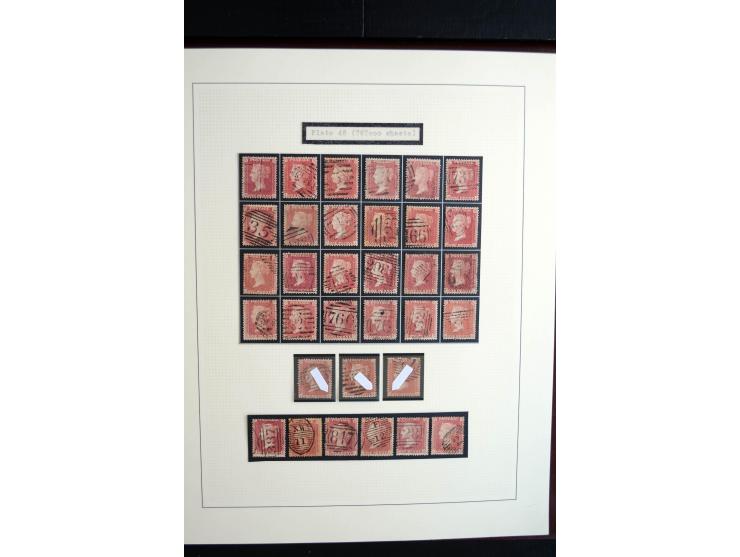 1854/70, Victoria ' line engraved ', sehr spezialisierte Sammlung, nach Platten gesammelt, mit vielen Einheiten und Briefen, 