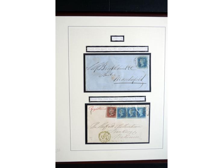 1854/70, Victoria ' line engraved ', sehr spezialisierte Sammlung, nach Platten gesammelt, mit vielen Einheiten und Briefen, 