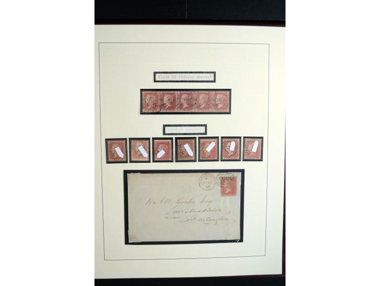 1854/70, Victoria ' line engraved ', sehr spezialisierte Sammlung, nach Platten gesammelt, mit vielen Einheiten und Briefen, 