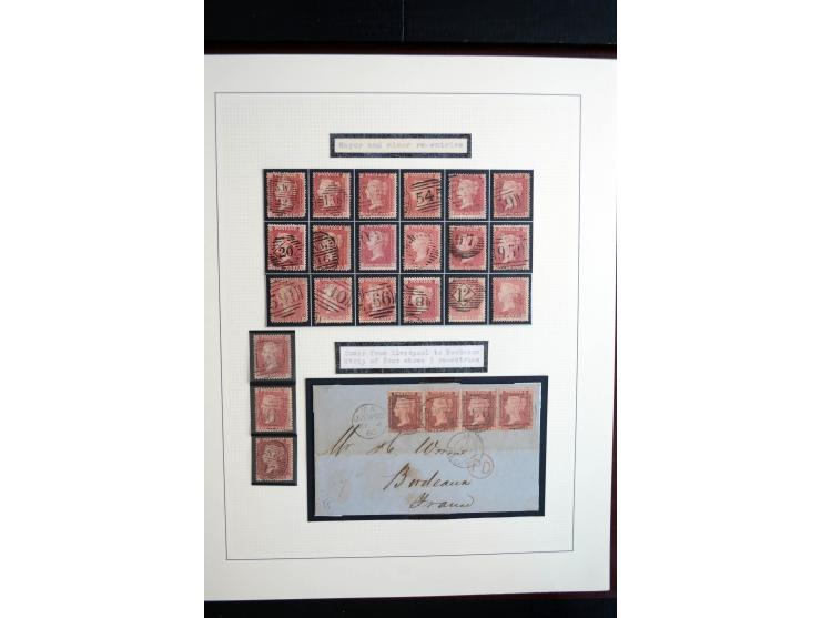 1854/70, Victoria ' line engraved ', sehr spezialisierte Sammlung, nach Platten gesammelt, mit vielen Einheiten und Briefen, 