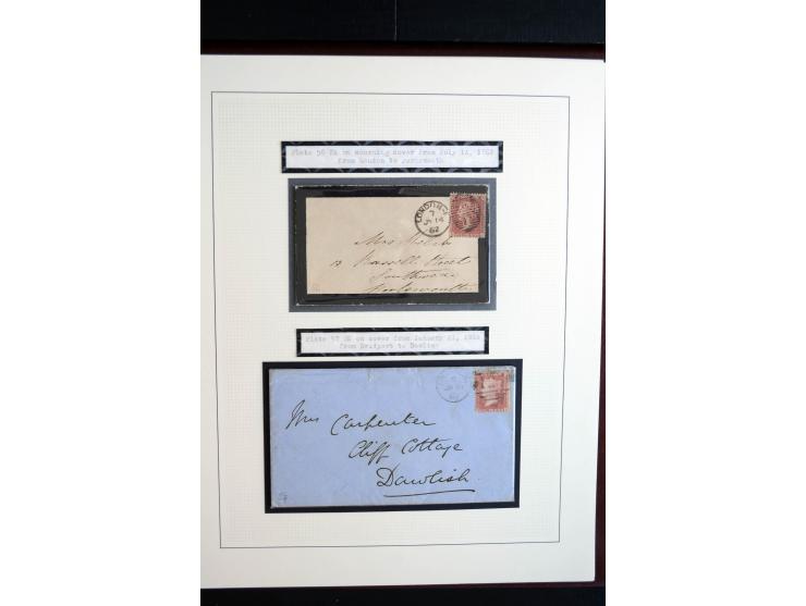 1854/70, Victoria ' line engraved ', sehr spezialisierte Sammlung, nach Platten gesammelt, mit vielen Einheiten und Briefen, 