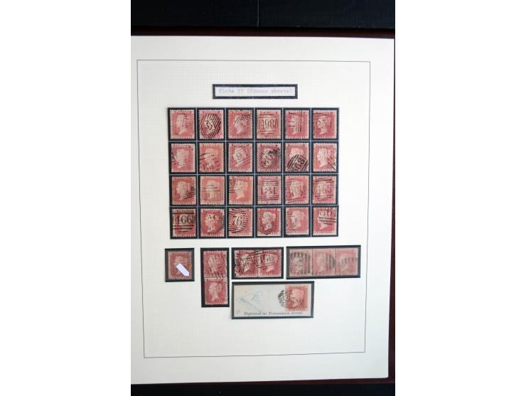 1854/70, Victoria ' line engraved ', sehr spezialisierte Sammlung, nach Platten gesammelt, mit vielen Einheiten und Briefen, 