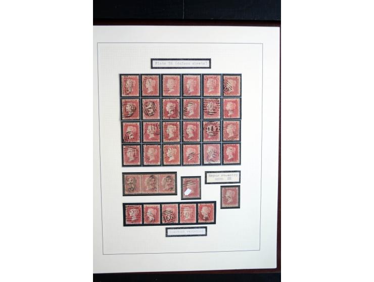 1854/70, Victoria ' line engraved ', sehr spezialisierte Sammlung, nach Platten gesammelt, mit vielen Einheiten und Briefen, 