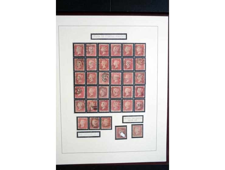 1854/70, Victoria ' line engraved ', sehr spezialisierte Sammlung, nach Platten gesammelt, mit vielen Einheiten und Briefen, 
