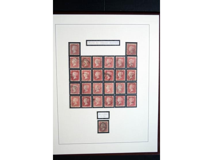 1854/70, Victoria ' line engraved ', sehr spezialisierte Sammlung, nach Platten gesammelt, mit vielen Einheiten und Briefen, 