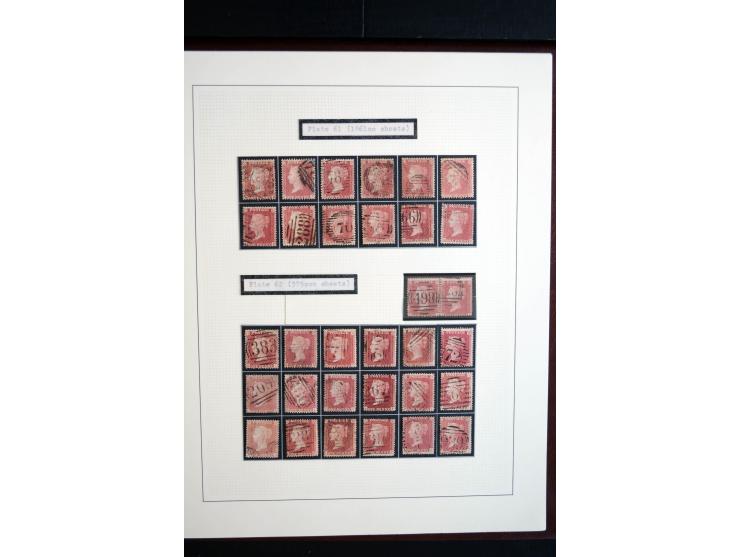 1854/70, Victoria ' line engraved ', sehr spezialisierte Sammlung, nach Platten gesammelt, mit vielen Einheiten und Briefen, 