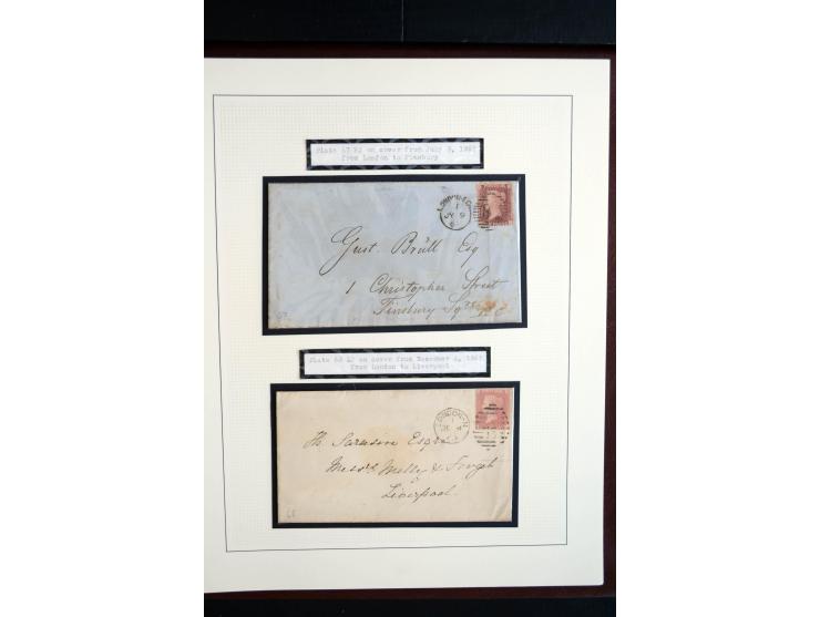 1854/70, Victoria ' line engraved ', sehr spezialisierte Sammlung, nach Platten gesammelt, mit vielen Einheiten und Briefen, 