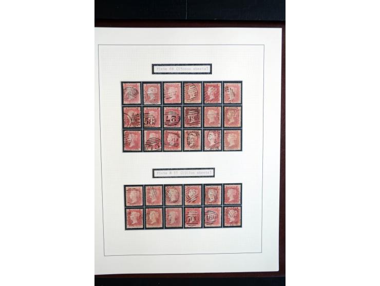 1854/70, Victoria ' line engraved ', sehr spezialisierte Sammlung, nach Platten gesammelt, mit vielen Einheiten und Briefen, 