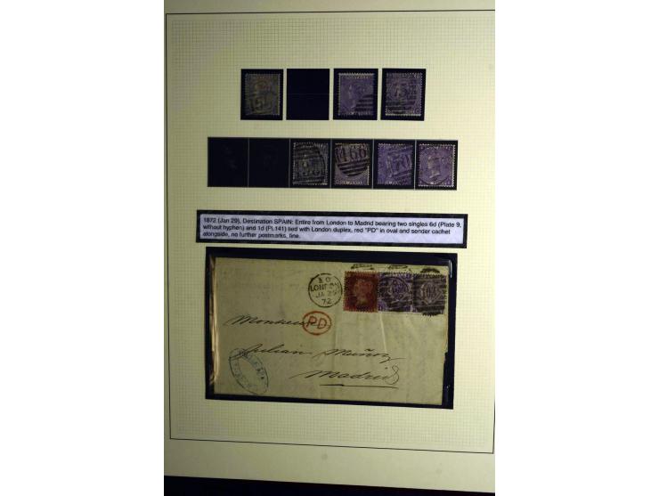 1855/92, Victoria surface-printed, gestempelte spezialisierte Sammlung (2 Werte ungebraucht) mit einigen schönen Briefen, dab