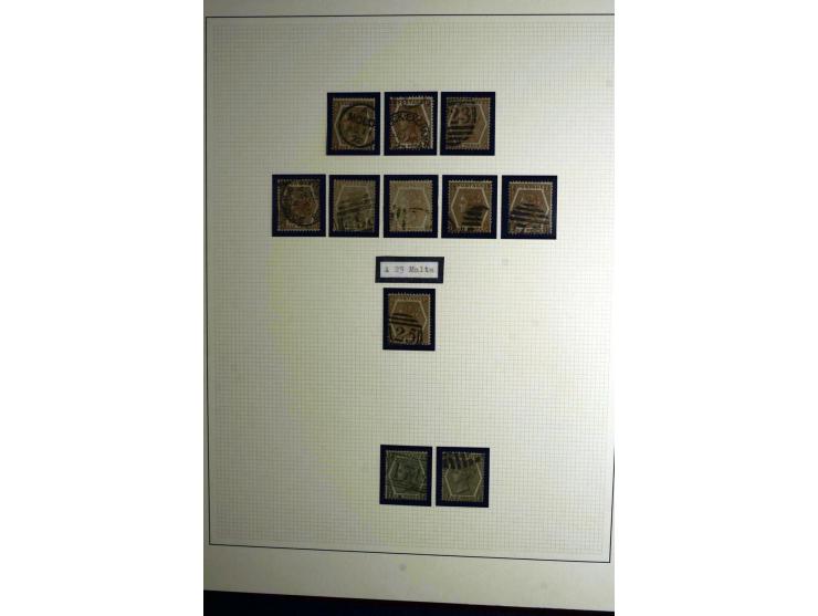 1855/92, Victoria surface-printed, gestempelte spezialisierte Sammlung (2 Werte ungebraucht) mit einigen schönen Briefen, dab