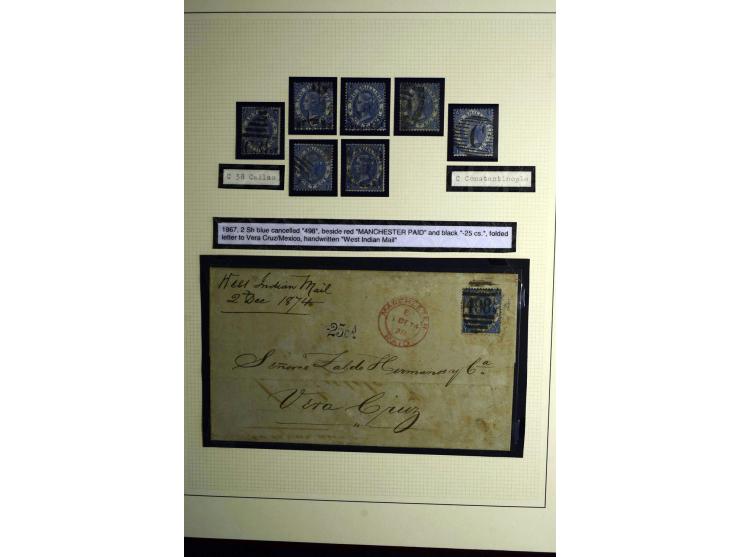 1855/92, Victoria surface-printed, gestempelte spezialisierte Sammlung (2 Werte ungebraucht) mit einigen schönen Briefen, dab