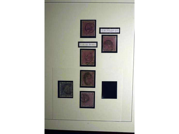 1855/92, Victoria surface-printed, gestempelte spezialisierte Sammlung (2 Werte ungebraucht) mit einigen schönen Briefen, dab